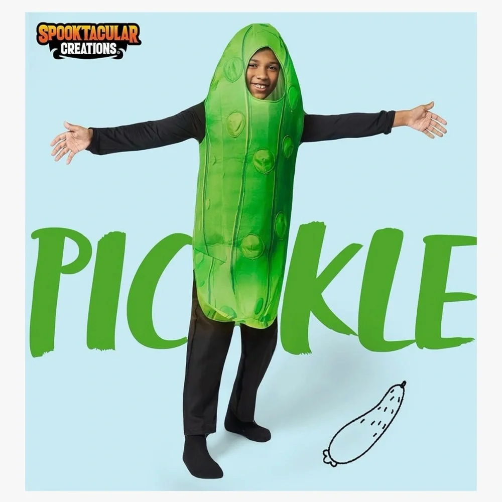 Kids Green Pickle Costume large 10-12